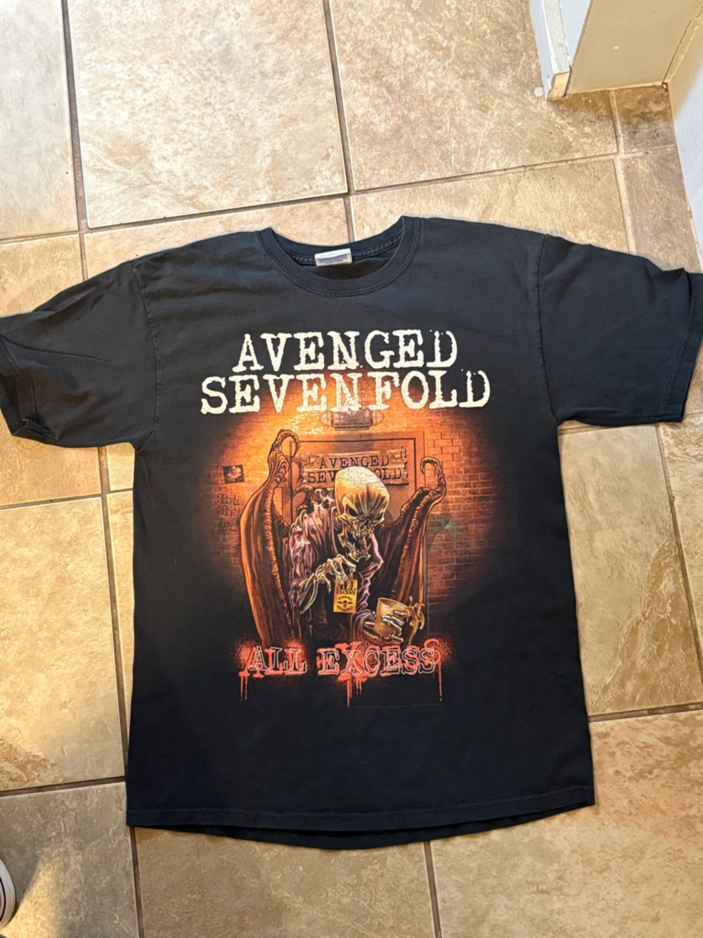 Avenged Sevenfold Men's Black Graphic Band Tee - All Excess